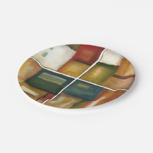 Four Panelled Painting by Jennifer Goldberger Paper Plate