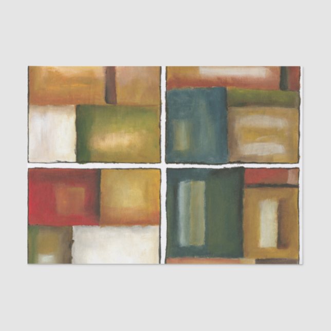 Four Panelled Painting by Jennifer Goldberger Tissue Paper (Front)