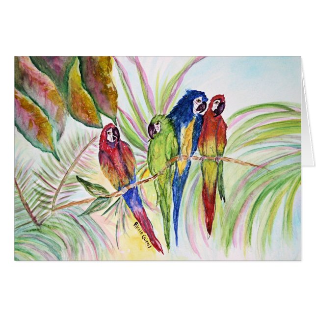 Four Parrots Sitting in a Tree....... (Front Horizontal)