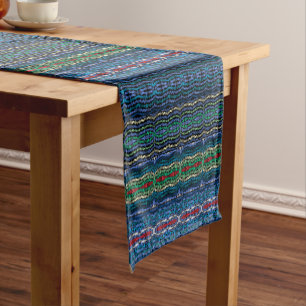 Four Part Harmony Translucent Alternating Shapes  Short Table Runner