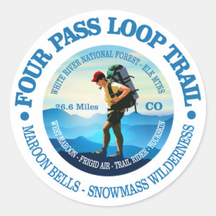 Four Pass Loop Trail (Hiker C) Classic Round Sticker
