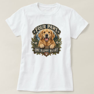 Four Paws Happy Heart Dog Mum T-Shirt