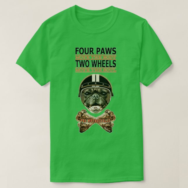 Four Paws Two Wheels T-Shirt (Design Front)