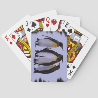 Four Penguins Playing Cards