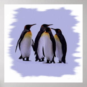 Four Penguins Poster 24X24"