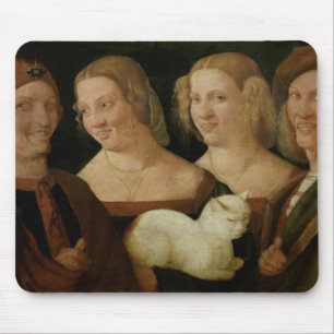 Four People Laughing at the Sight of a Cat Mouse Mat