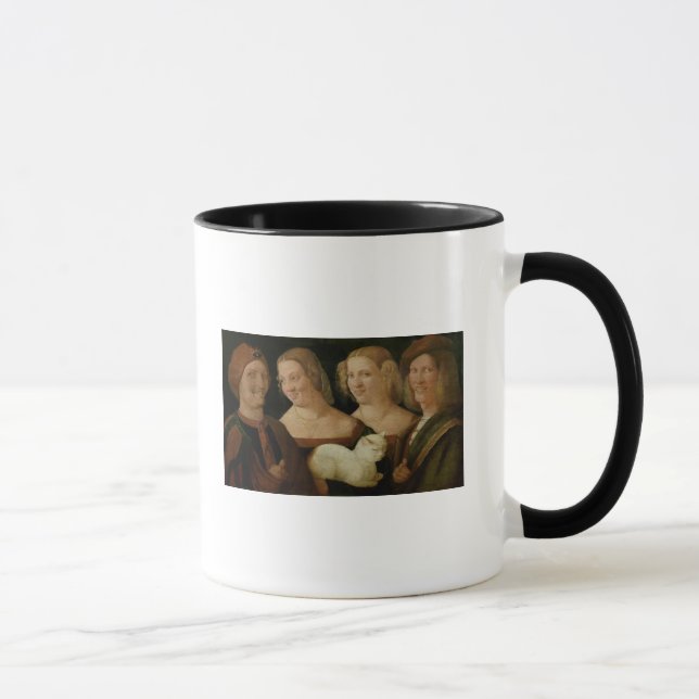 Four People Laughing at the Sight of a Cat Mug (Right)
