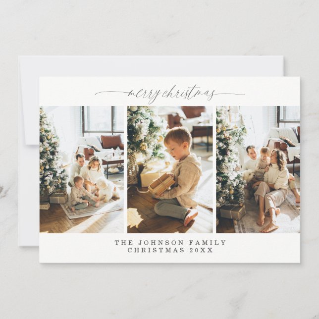 Four Photo Christmas Card Warmest Wishes (Front)