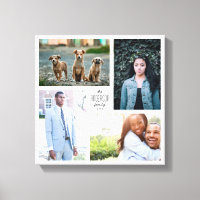 Four Photo Collage Canvas with Custom Text