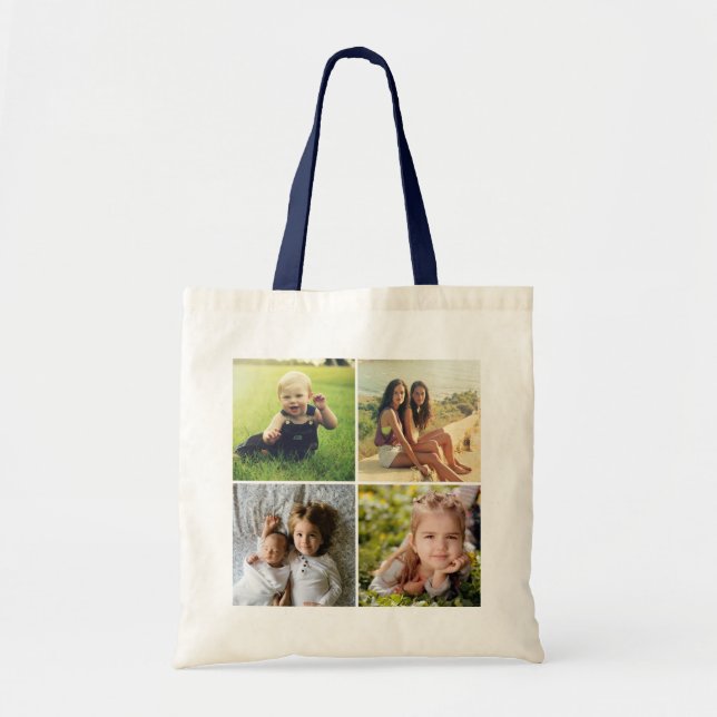 Four Photo Collage, Custom Tote Bag (Front)