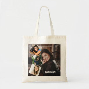 Four Photo Collage Custom Tote Bag