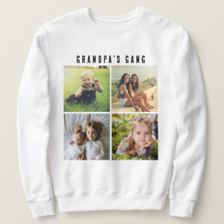 Four Photo Collage Grid, Grandpa's Gang Custom Sweatshirt