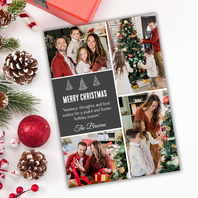 Four photo collage modern cute simple Christmas Holiday Card (Creator Uploaded)
