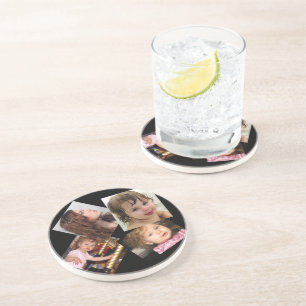 Four Photo Collage Template Coaster