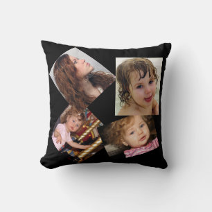 Four Photo Collage Template Cushion