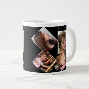 Four Photo Collage Template Large Coffee Mug