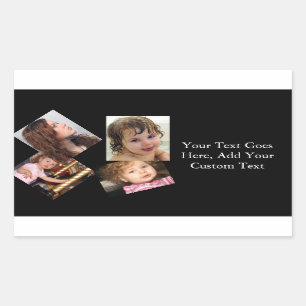 Four Photo Collage Template Rectangular Sticker