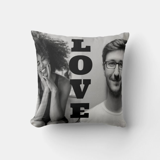 Four Photo Couples Love for Valentines Gift Cushion (Front)