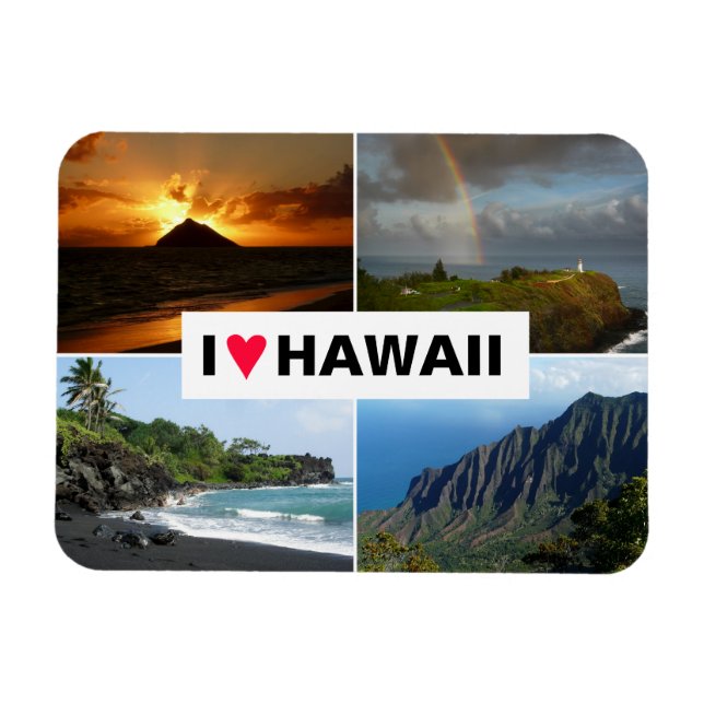 Four photo Hawaii collage souvenir Magnet (Horizontal)