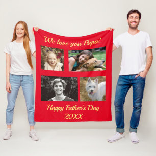 Four Photo Personalised Family Fleece Blanket
