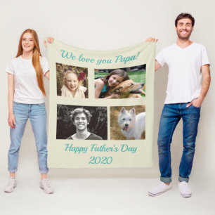Four Photo Personalised Family Fleece Blanket