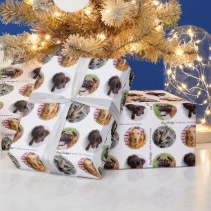 Four Photo Pet Lover Pawliday Gift Wrapping Paper