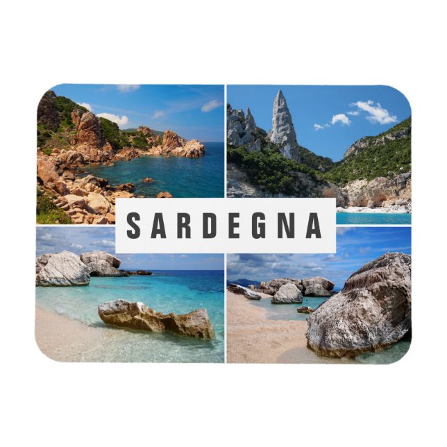 Four photo Sardinia beaches collage souvenir Magnet (Horizontal)