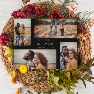 Four Photos Collage Minimalist Modern Wedding