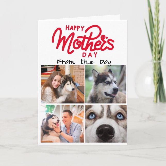 Four photos custom collage for Husky Moms Card (Front)
