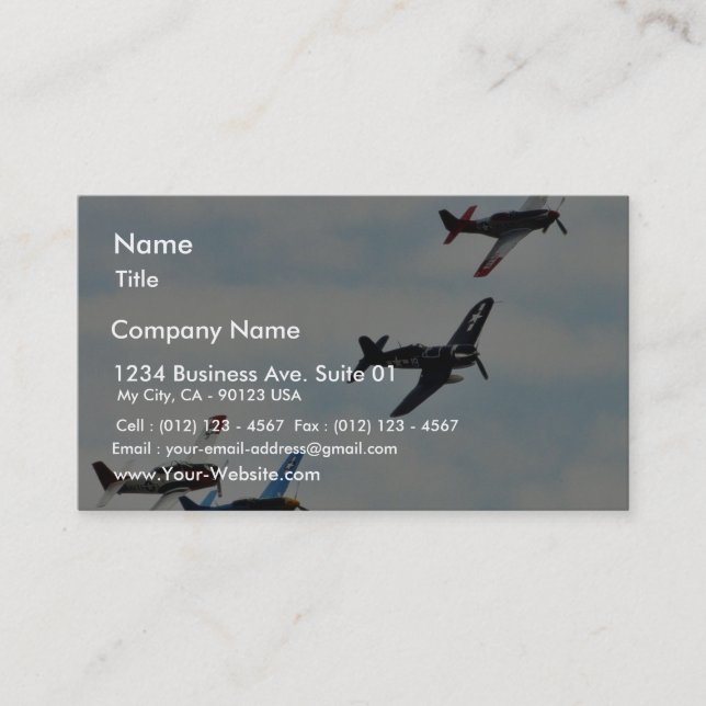 Four Planes Ons Sky Business Card (Front)