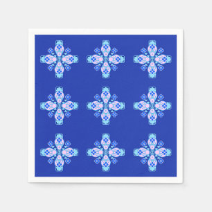 Four point Mandala - orchid, blue and cobalt Napkin