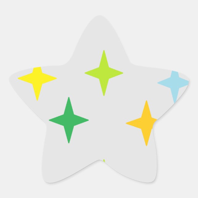 Four point stars star sticker (Front)