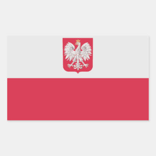 FOUR Poland National Flag Rectangular Sticker
