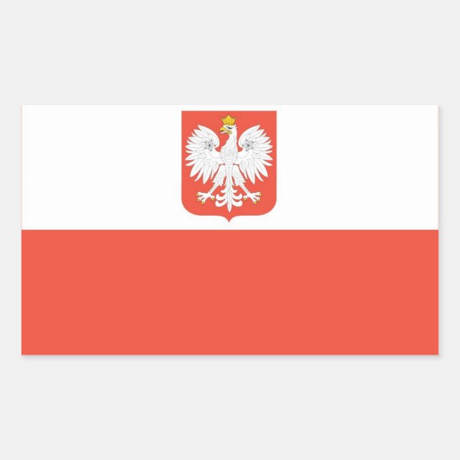 FOUR Poland National Flag Rectangular Sticker (Front)