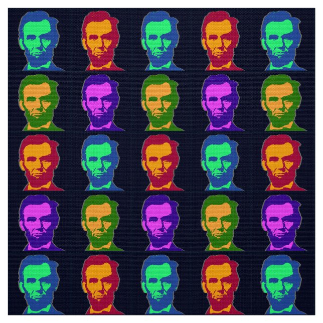 Four Pop Art Abraham Lincolns Fabric (Swatch)