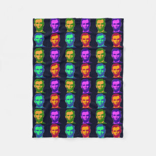 Four Pop Art Abraham Lincolns Fleece Blanket
