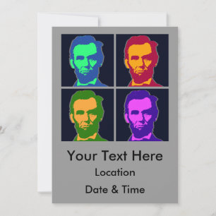 Four Pop Art Abraham Lincolns Invitation