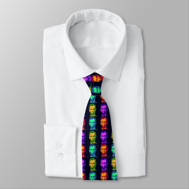 Four Pop Art Abraham Lincolns Tie (Tied)