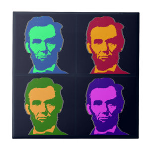 Four Pop Art Abraham Lincolns Tile