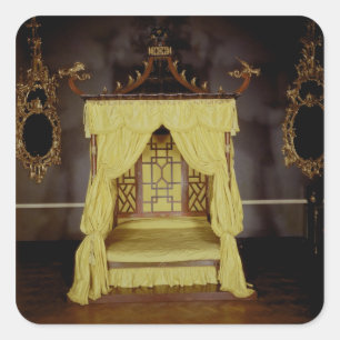 Four Poster Bed, in the Chinese style, 1750s Square Sticker