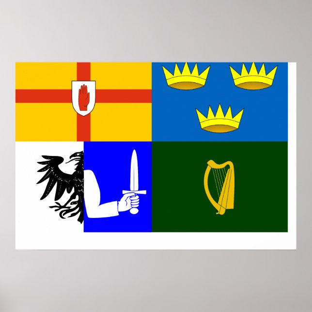 Four Provinces, Ireland flag Poster (Front)