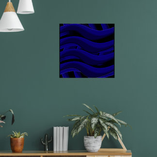 Four Purple Wavy Lines Poster