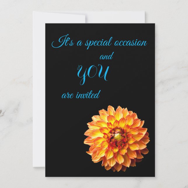Four Queens Dahlia Floral invitation (Front)