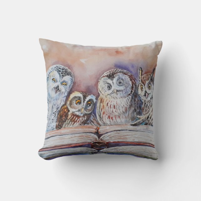 Four reading owls cushion (Front)