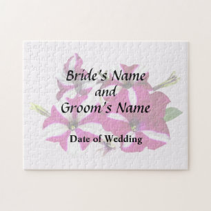 Four Red and White Petunias Wedding Supplies Jigsaw Puzzle