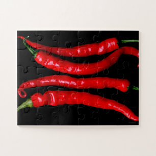 Four Red Chilies 11x14 30pc jpcna Jigsaw Puzzle