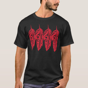 Four Red Eagle Feathers T-Shirt