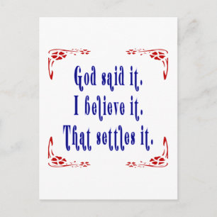 Four Red Flowers God Said It! Postcard
