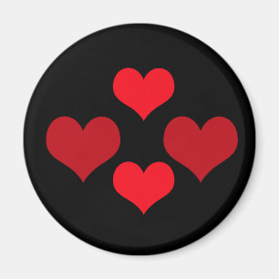 Four Red Hearts Magnet