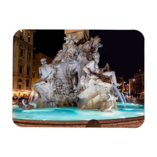 Four Rivers Fountain on Piazza Navona in Rome Magnet